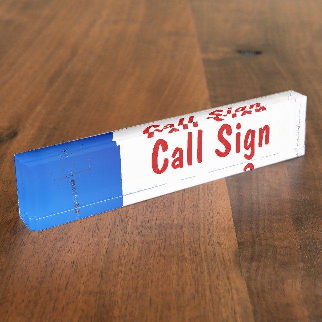 Amateur Radio Call Sign and Antenna 3 Name Plate (Side)