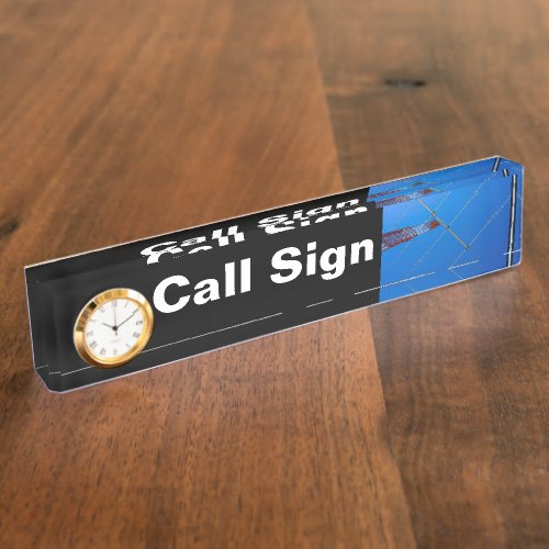 Amateur Radio Call Sign and Antenna  Clock Name Plate