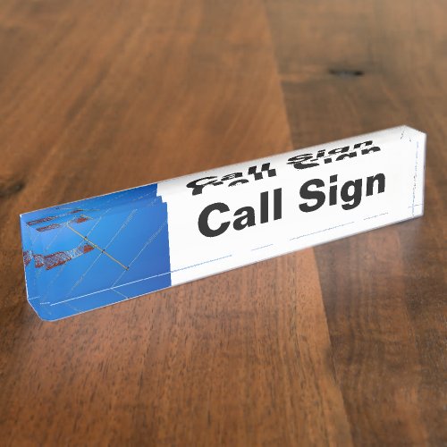 Amateur Radio Call Sign and Antenna Desk Name Plate