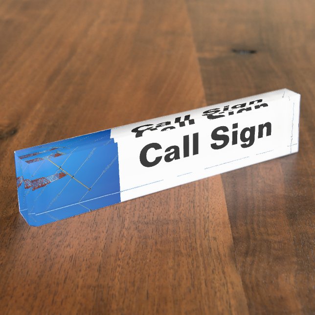 Amateur Radio Call Sign and Antenna Desk Name Plate (Side)