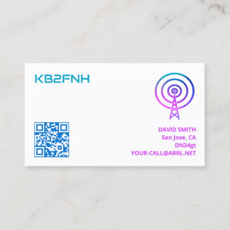 Amateur Radio Call Sign Cards with Custom QR Code
