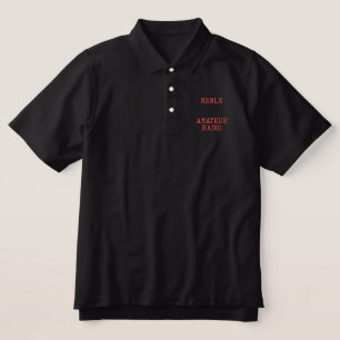Amateur Radio Call Sign Embroidered Polo Shirt