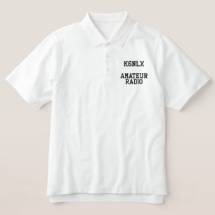 Amateur Radio Call Sign Light Embroidered Polo Shirt