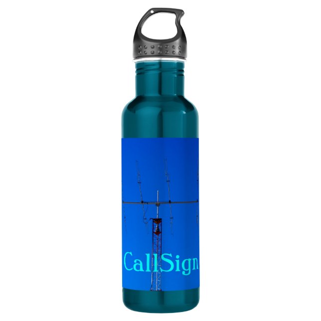 Amateur Radio Callsign Water Bottle (Front)