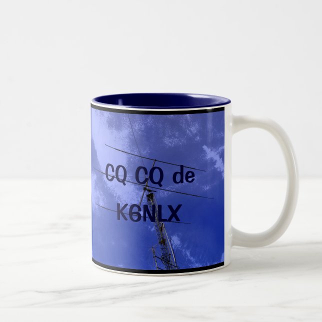 Amateur Radio CQ and Callsign Mug (Right)