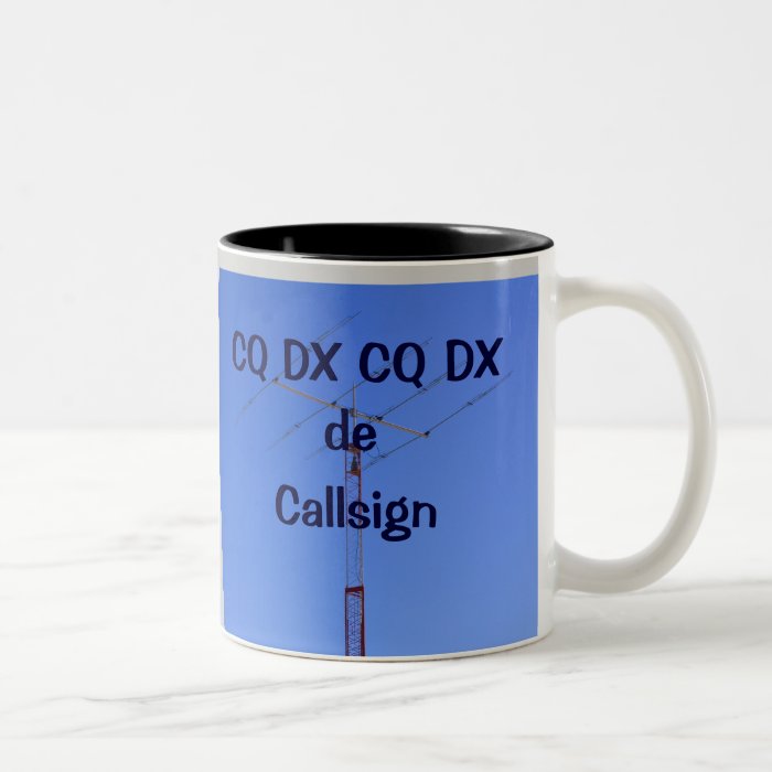 Amateur Radio CQ DX and Callsign Mug