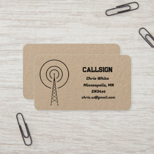 Amateur Radio Kraft Business Card