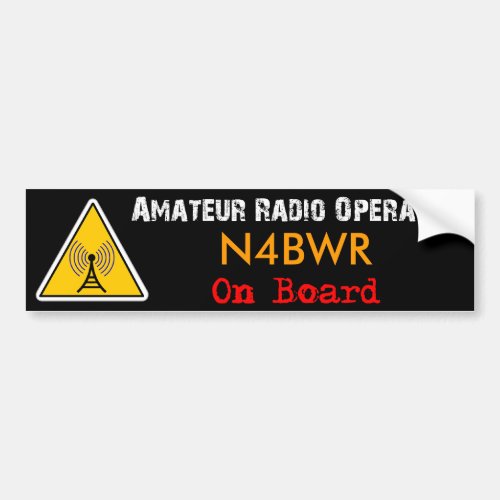 Amateur Radio Operator on Board Bumper Sticker