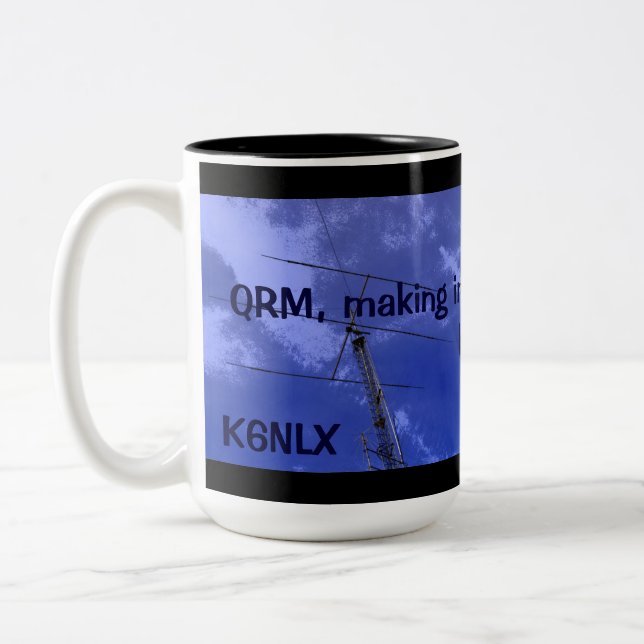 Amateur Radio QRM and Callsign Mug (Left)
