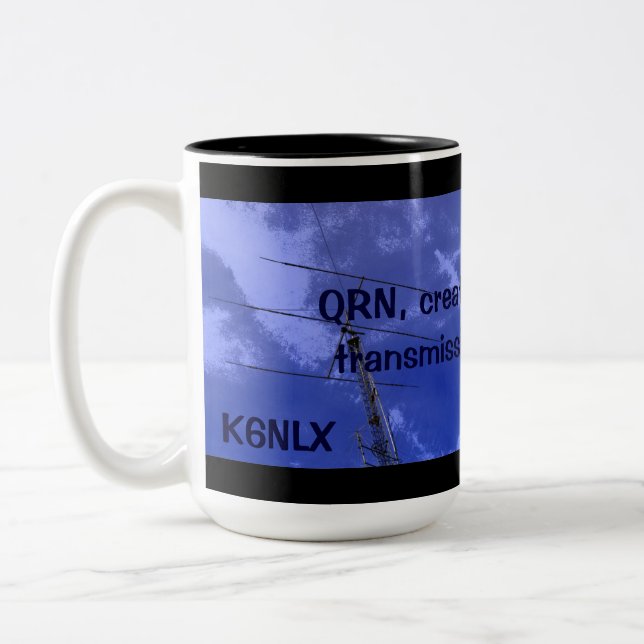 Amateur Radio QRN and Callsign Mug (Left)