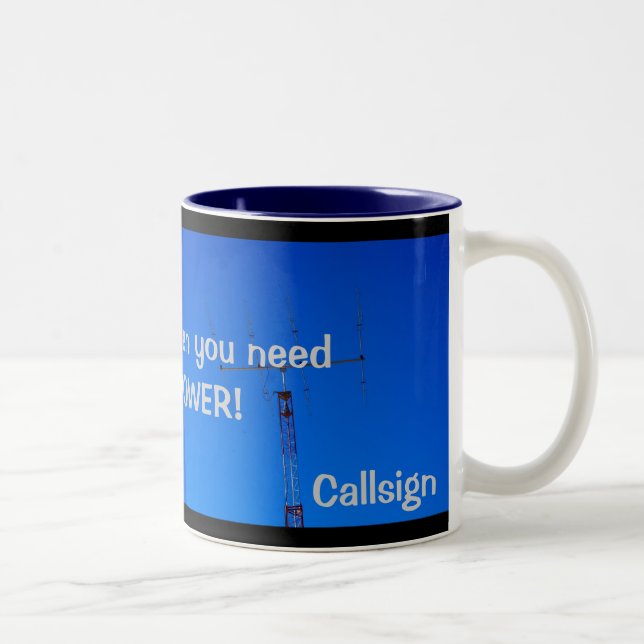 Amateur Radio QRO and Callsign Mug (Right)