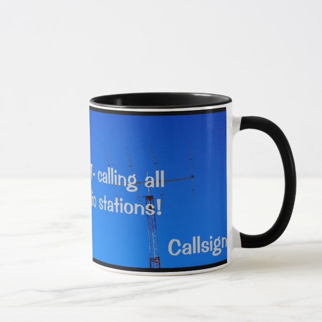 Amateur Radio QST and Callsign Mug (Right)