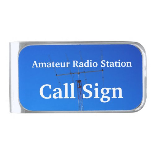 Amateur Radio Station Call Sign 3 Silver Finish Money Clip