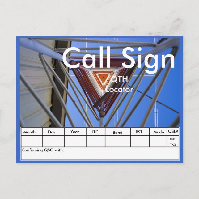 Amateur Radio Tower QSL Postcard (Front)