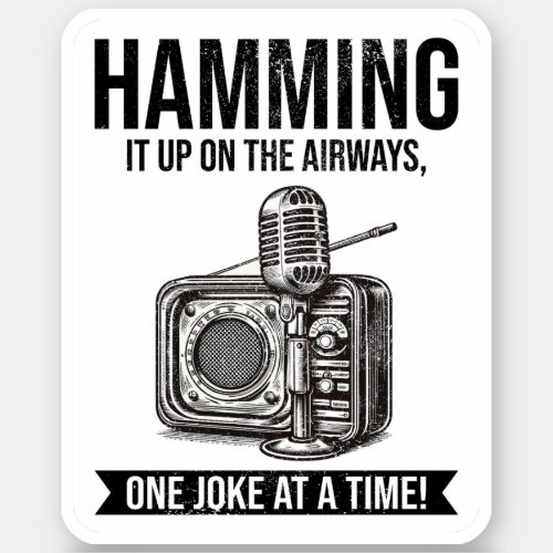 Amateur Vintage Radio Ham Operator Microphone Sticker