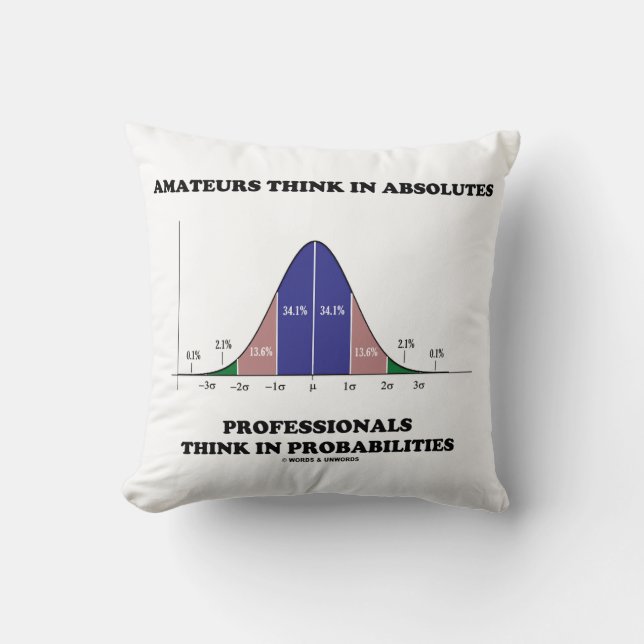 Amateurs Think Absolutes Professionals Think Stats Throw Pillow (Front)