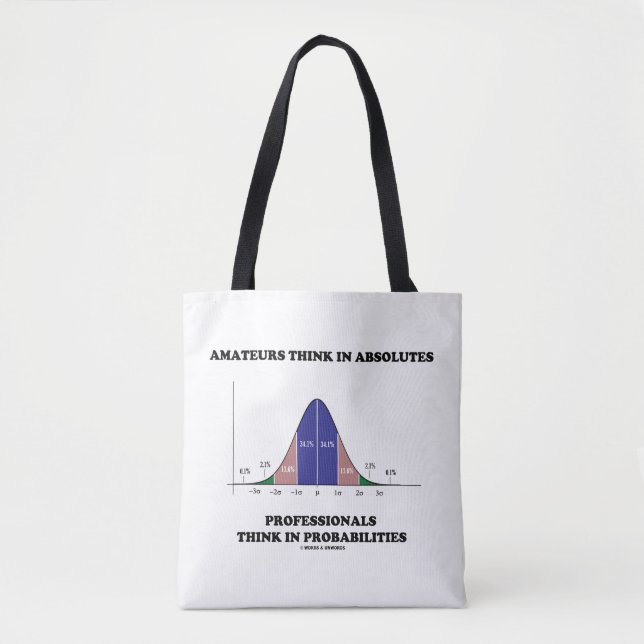 Amateurs Think Absolutes Professionals Think Stats Tote Bag (Front)