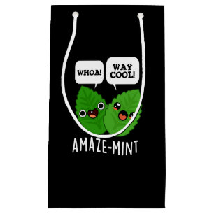 Amaze-mint Funny Mint Leaves Pun Dark BG Small Gift Bag