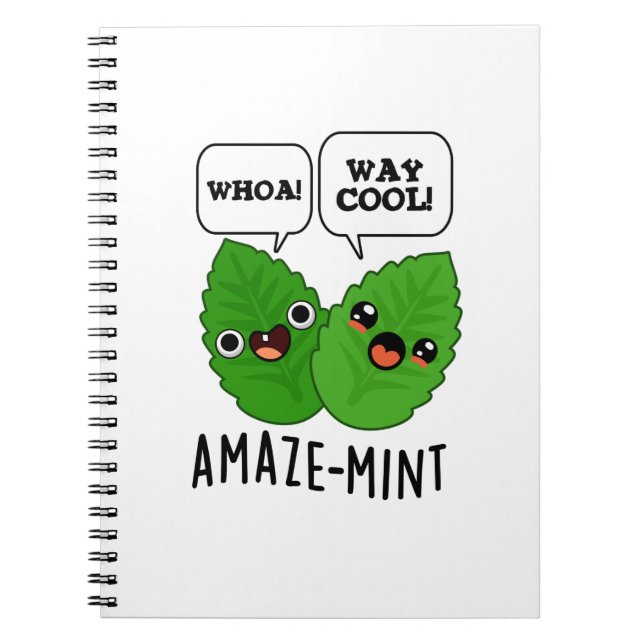 Amaze-mint Funny Mint Leaves Pun  Notebook (Front)