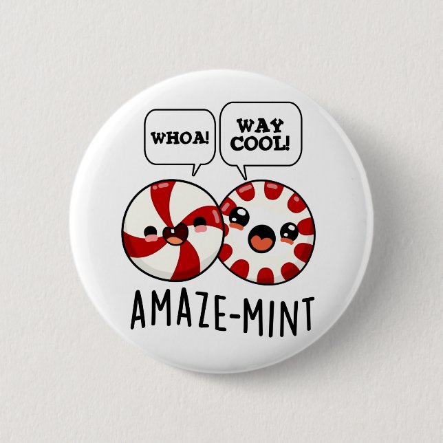 Amaze-mint Funny Peppermint Pun  Button (Front)
