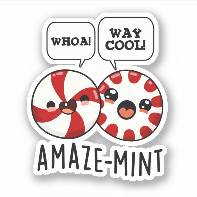 Amaze-mint Funny Peppermint Pun  Sticker (Front)