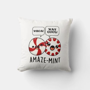 Amaze-mint Funny Peppermint Pun Throw Pillow