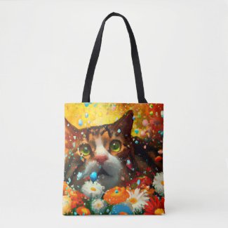 Amazed Cat Tote Bag