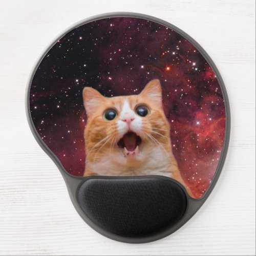 Amazed Space Cat Gel Mouse Pad