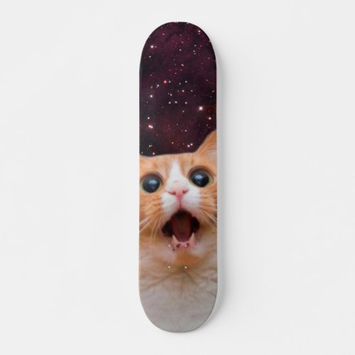 Amazed Space Cat Skateboard