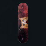 Amazed Space Cat Skateboard<br><div class="desc">cat pet animal kitten,  feline pussy cats beautiful,  galaxy space orange cosmos,  cute kittens funny , meowing meow face , cosmic sitting universe scaredy , cat pet animal,  kitten feline</div>