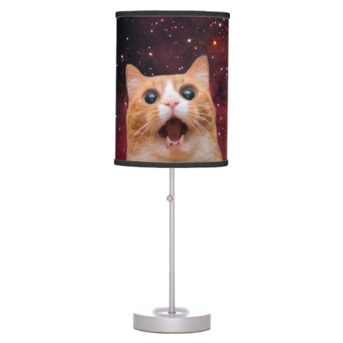 Amazed Space Cat Table Lamp