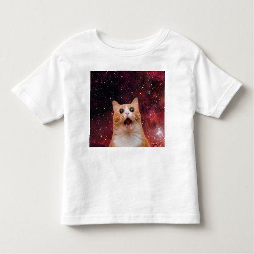 Amazed Space Cat Toddler T_shirt