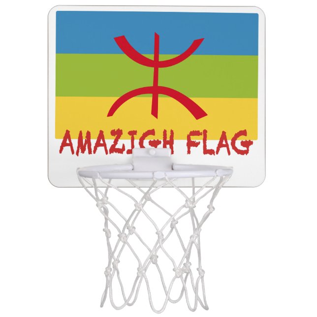 Amazigh flag - berber flag-Drapeau Amazigh Mini Basketball Hoop (Front)