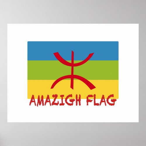 Amazigh flag _ berber flag_Drapeau Amazigh Poster