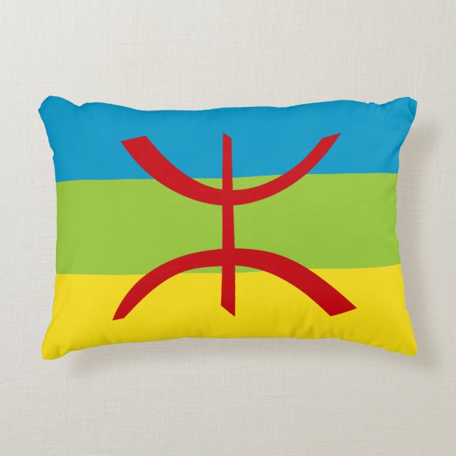Amazigh Flag Gift Berber Flag Kabyles Accent Pillow (Front)