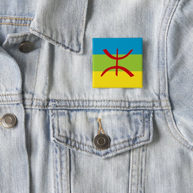 Amazigh Flag Gift Berber Flag Kabyles Button (In Situ)