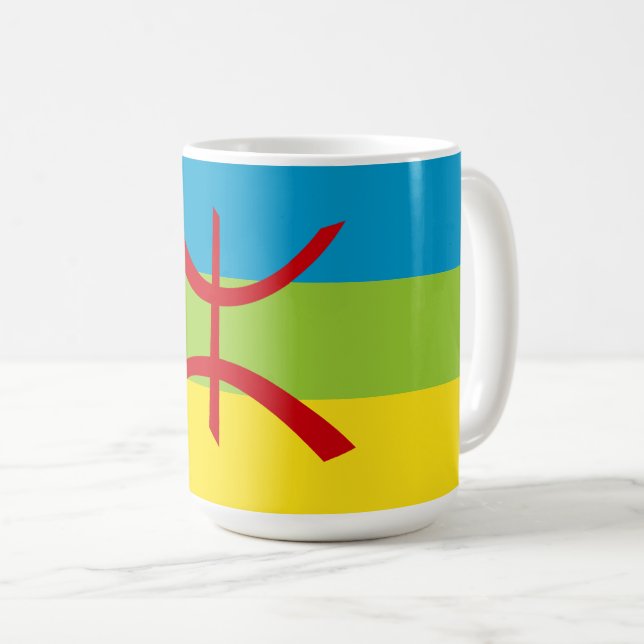 Amazigh Flag Gift Berber Flag Kabyles Coffee Mug (Front Right)