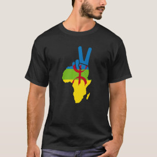 Amazigh Flag In Africa Map Proud Berber Kabyle Fla T-Shirt