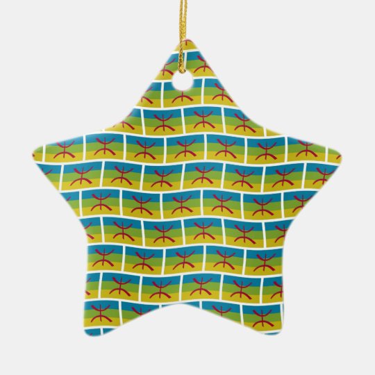 Amazigh flag pattern wallpaper ceramic ornament | Zazzle.com