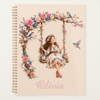 Amazigh Garden Girl on Swing – Moroccan Berber Flo Planner
