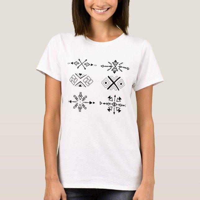 Amazigh Kabyle Berber Tattoo symbols tifinagh art  T-Shirt (Front)