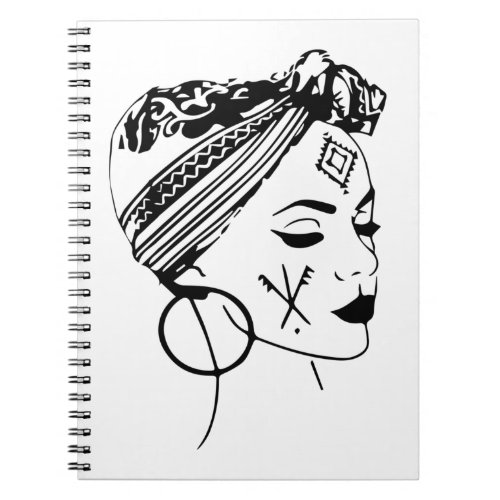 Amazigh Kabyle Maghreb Morocco Girl Face Tattoo Notebook