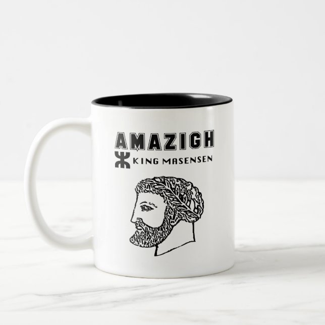 amazigh king Massinissa Kabyle algerie Morocco Two-Tone Coffee Mug (Left)