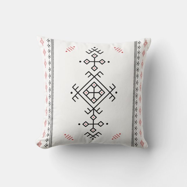 Amazigh Pattern Berber Art Tifinagh Throw Pillow (Front)