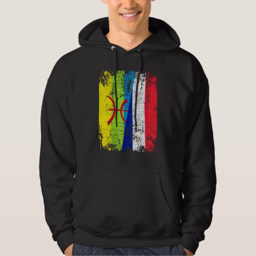 Amazigh Roots Half French Half Kabyl Flag Hoodie