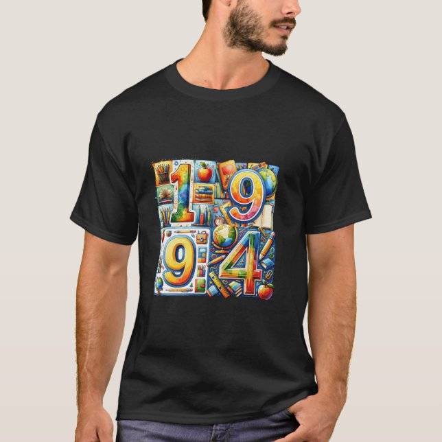 Amazing 1994 Teacher Birthday Aesthetic Teacher Sy T-Shirt (Front)