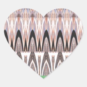 Amazing Abstract Pattern Art Print Heart Sticker