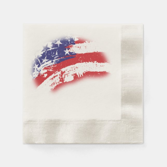 Amazing Abstract USA Flag Incredible Napkins (Front)