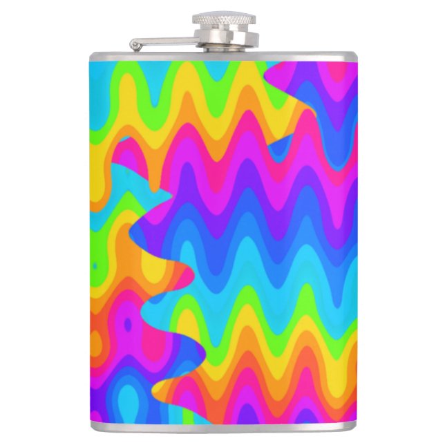 Amazing Acid Rainbow Hip Flask (Front)