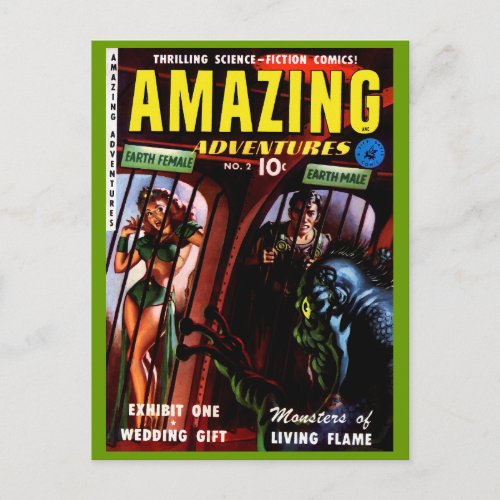 Amazing Adventures 2 Retro Sci Fi Comic Book Postcard